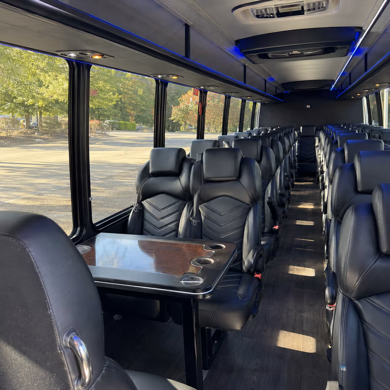 riverside 28 passenger minibus interior