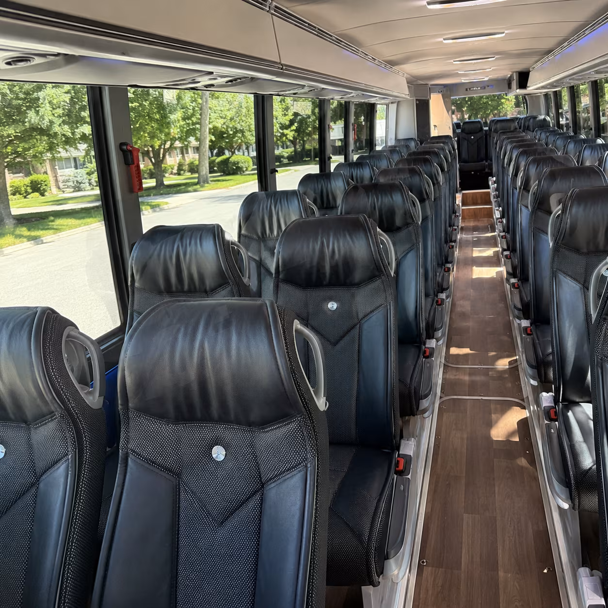 riverside 40 passenger charter bus inside