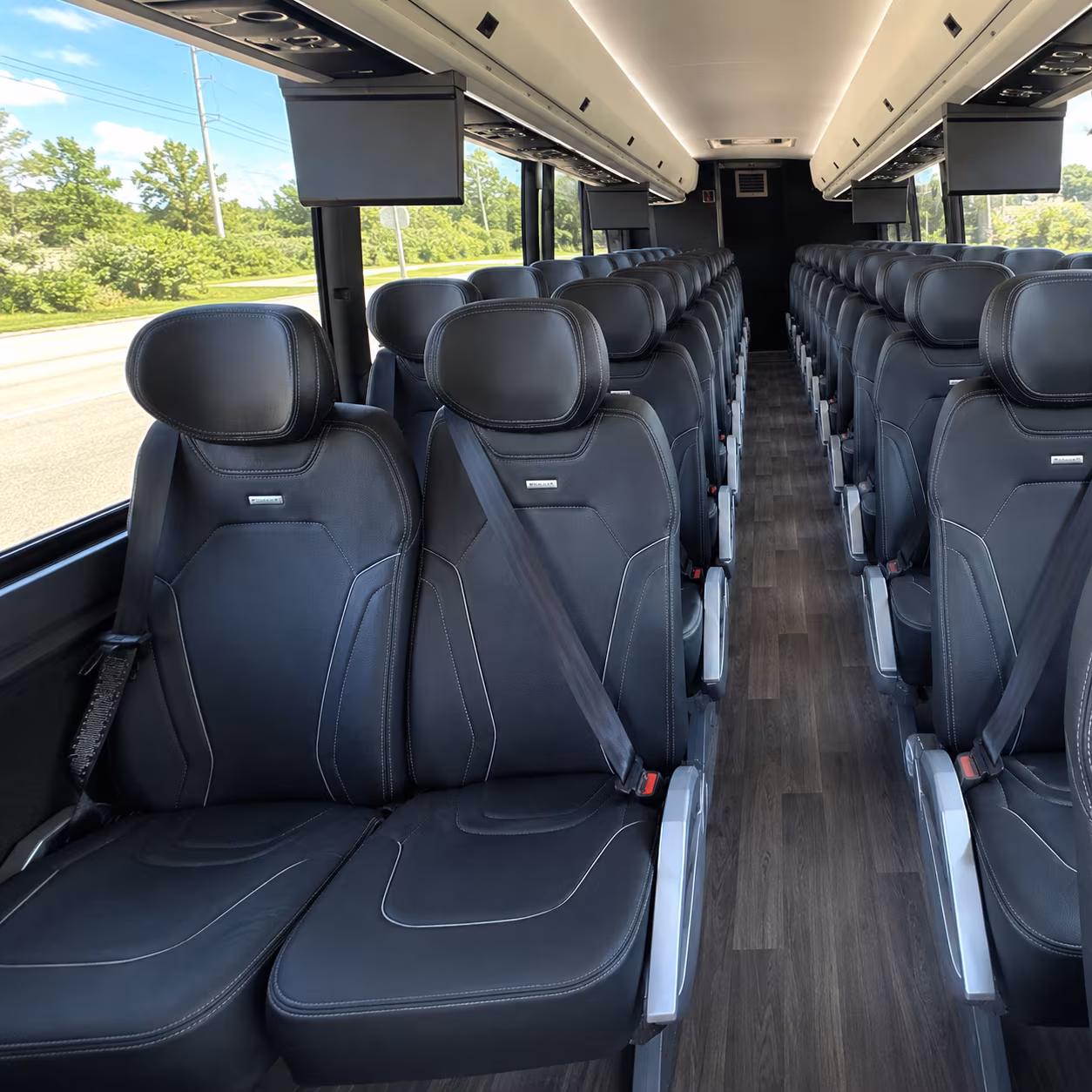riverside 47 passenger charter bus inside